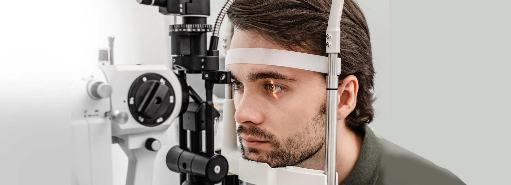 young man during eye exam in Spring